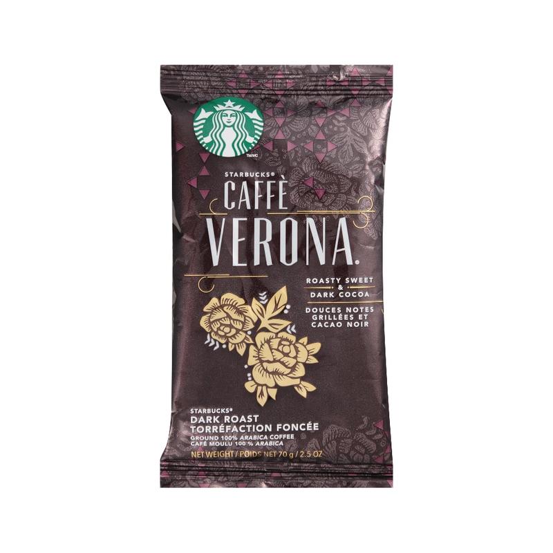 Starbucks Caffe Verona Ground Coffee, Dark Roast, 2.5 Oz Per Bag, Box Of 18 Packets MPN:12411956