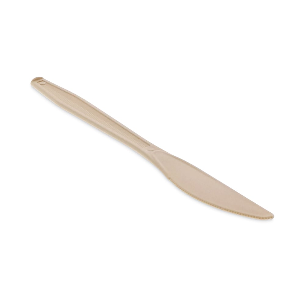 Pactiv Evergreen EarthChoice PSM Heavyweight Cutlery, Knife, 7-1/2in, Tan, Carton Of 1, 000 Pieces MPN:YPSMKTEC