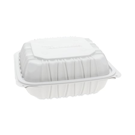 Vented Microwave Hinge-Lid Takeout Container, 8.5x8.5x3.1, Wht, PK146 PK MPN:YCNW0851