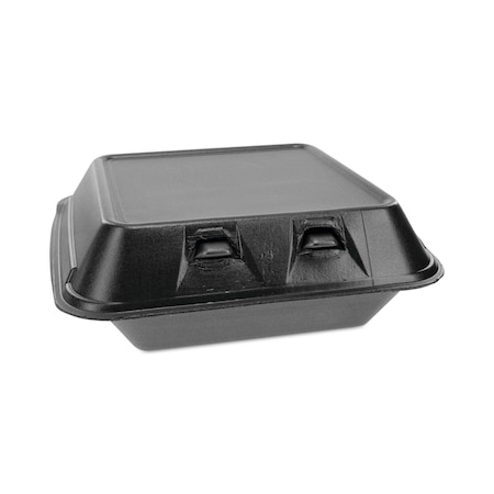 SmartLock Foam Hinged Containers, Med, 8 x 8.5 x 3, 1-Comp, Blk, PK150 MPN:YHLB08010000