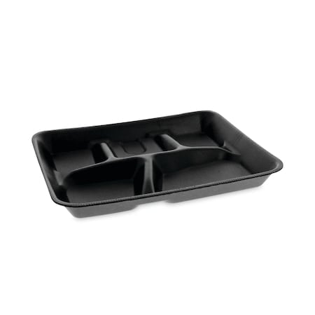 Lightweight Foam School Trays, 5-Comp, 8.25 x 10.25 x 1, Black, PK500 PK MPN:YTHB0500SGBX