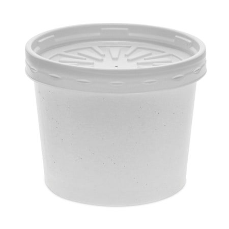 Paper Round Food Container/Lid Combo, 12oz, 3.75