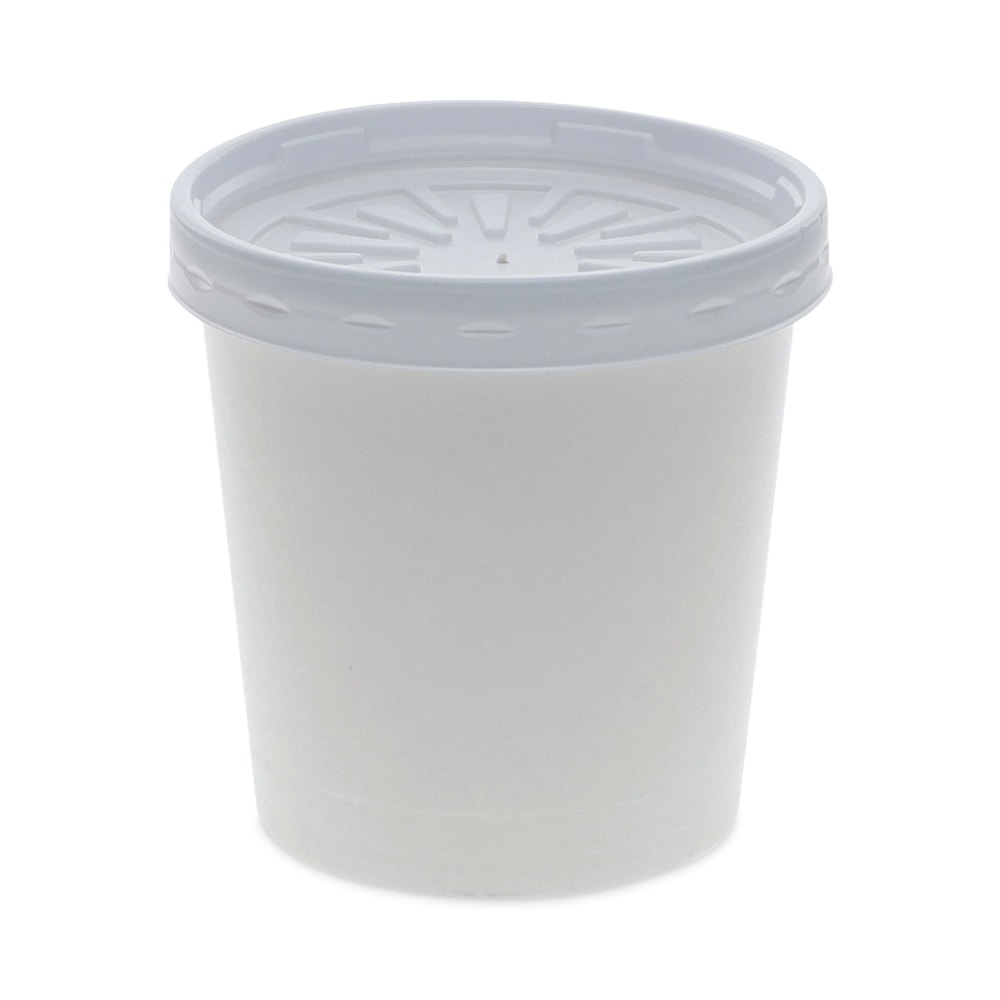 Pactiv Evergreen Paper Round Food Containers With Lids, 16 Oz, White, Carton Of 250 Containers MPN:D16RBLD