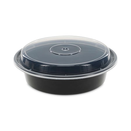 VERSAtainers, 1-Comp, Black/Clear, 24oz, 7