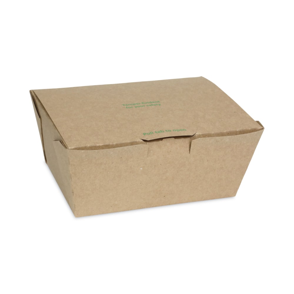 Pactiv Evergreen EarthChoice Tamper Evident OneBox Paper Boxes, 3-1/4inH x 6-9/16inW x 4-1/2inD, Case Of 160 Boxes MPN:NOB03KECTE