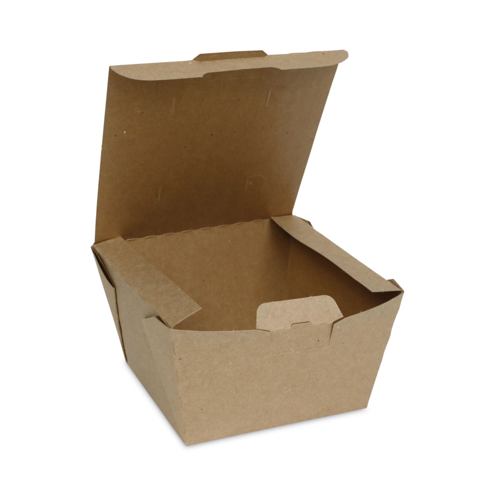 Pactiv Evergreen EarthChoice Tamper Evident OneBox Paper Boxes, 3-1/4inH x 4-1/2inW x 4-1/2inD, Case Of 200 Boxes MPN:NOB08KECTE