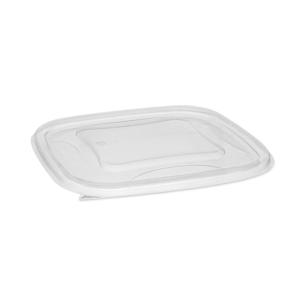 Pactiv Evergreen EarthChoice Square Bowl Flat Lids, 5/16inH x 7-7/16inW x 7-7/16inD, Clear, Plastic, Carton Of 300 Lids MPN:SACLF07