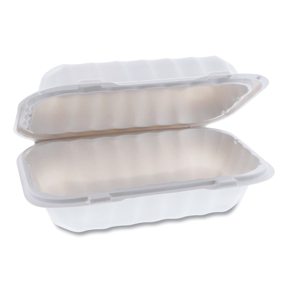 Pactiv Evergreen EarthChoice SmartLock Microwavable MFPP Hinged Lid Containers, 3inH x 9inW x 6inD, White, Carton Of 270 Containers MPN:YCN809610000