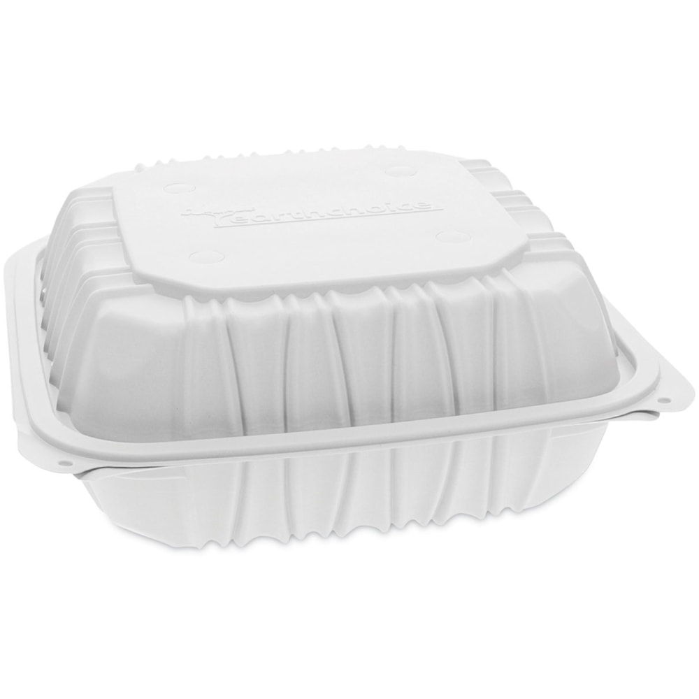 Pactiv Evergreen EarthChoice Vented Microwavable MFPP Hinged Lid Containers, 3-Compartment, White, Carton Of 146 - YCNW0853 MPN:YCNW0853
