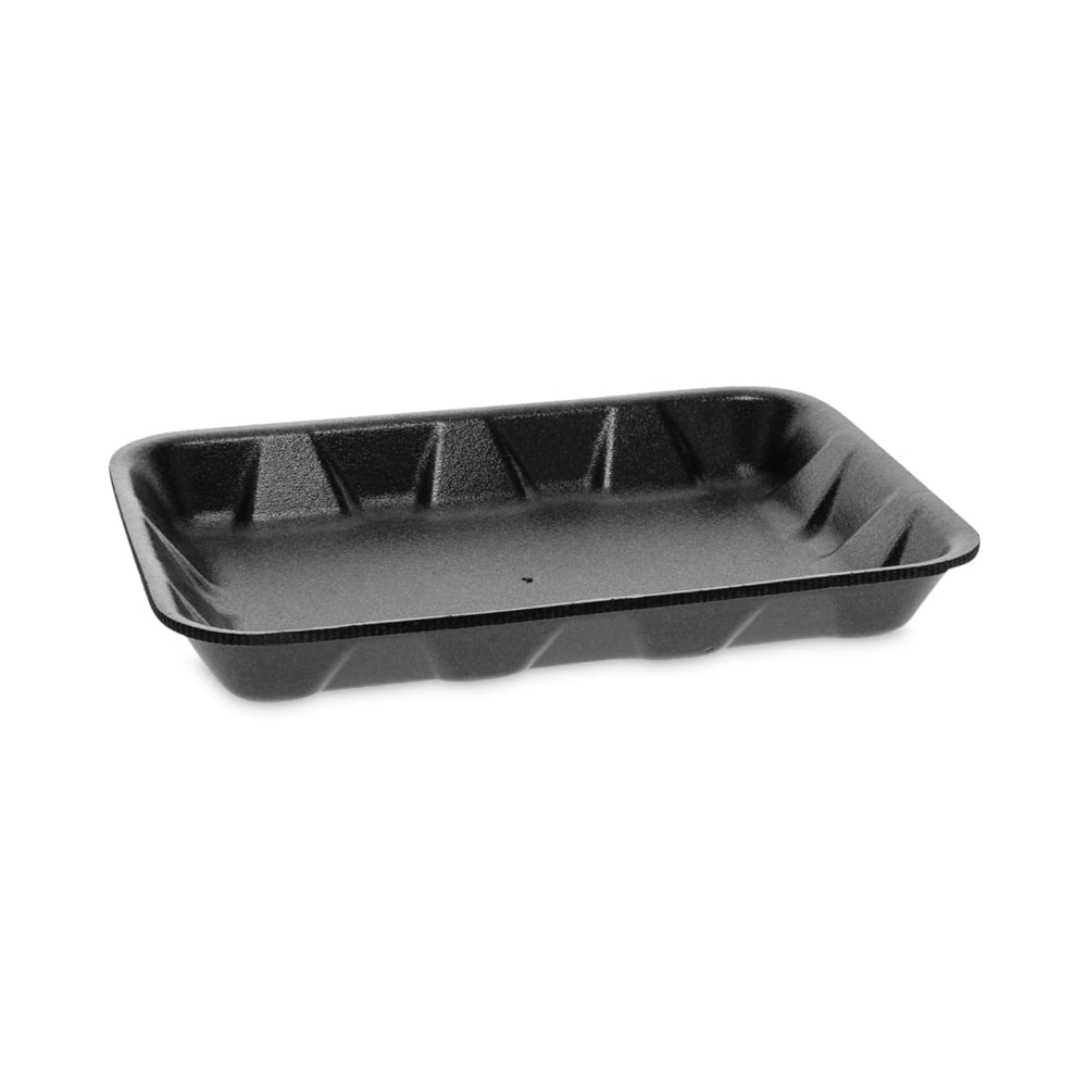 Pactiv Evergreen Foam Trays, Supermarket, #4D1, 9-1/2in x 7in x 1-1/4in, Black, Pack Of 500 Trays MPN:0TFB04D10000