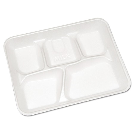 Disposable Cafeteria Tray, 5 Compartments, Pk500 MPN:YTH10500SGBX