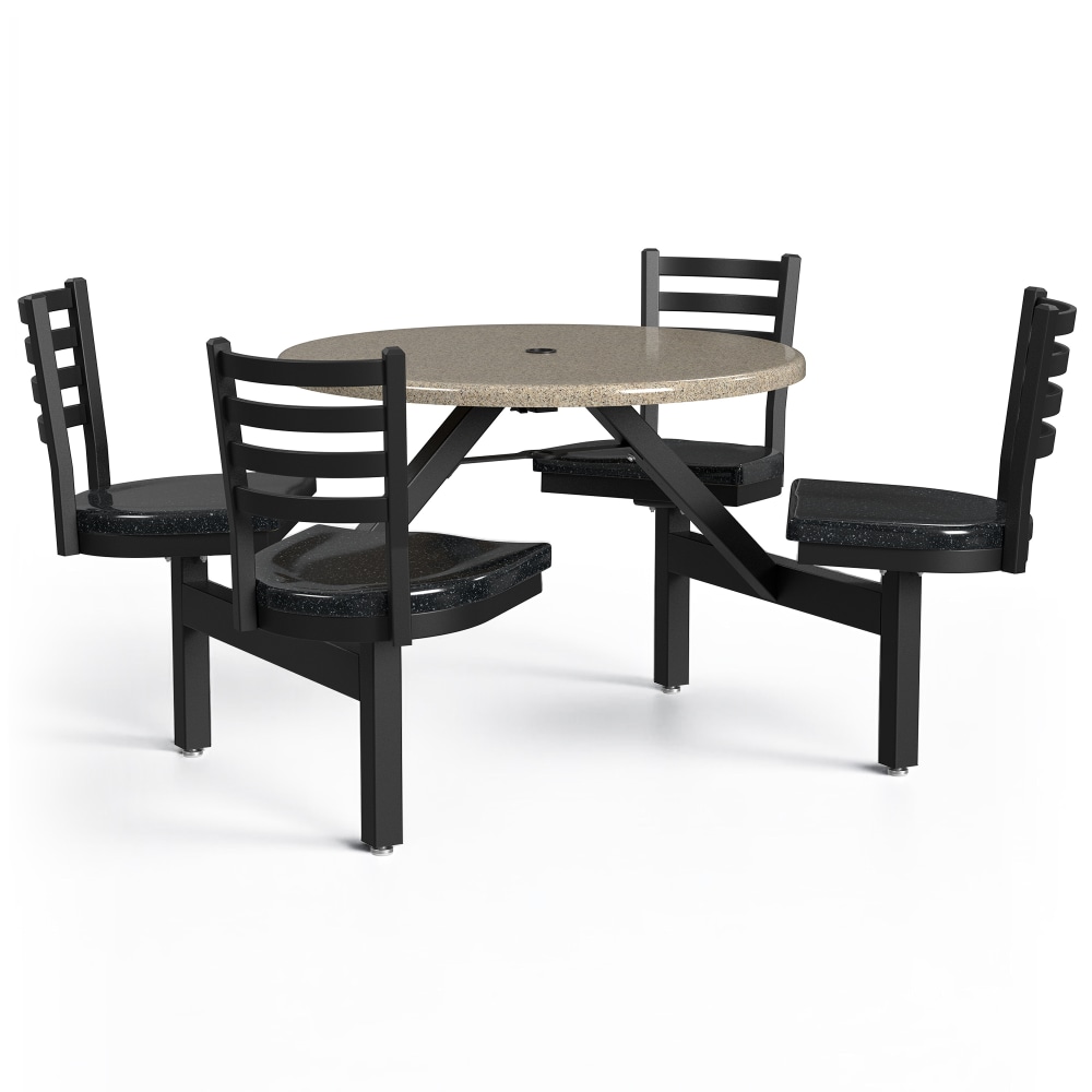 Palmer Hamilton Covey Outdoor Cluster Table With 4 Seats, 29in x 54in, Cappuccino/Obsidian MPN:PH-4S36RD-CAPBOBS