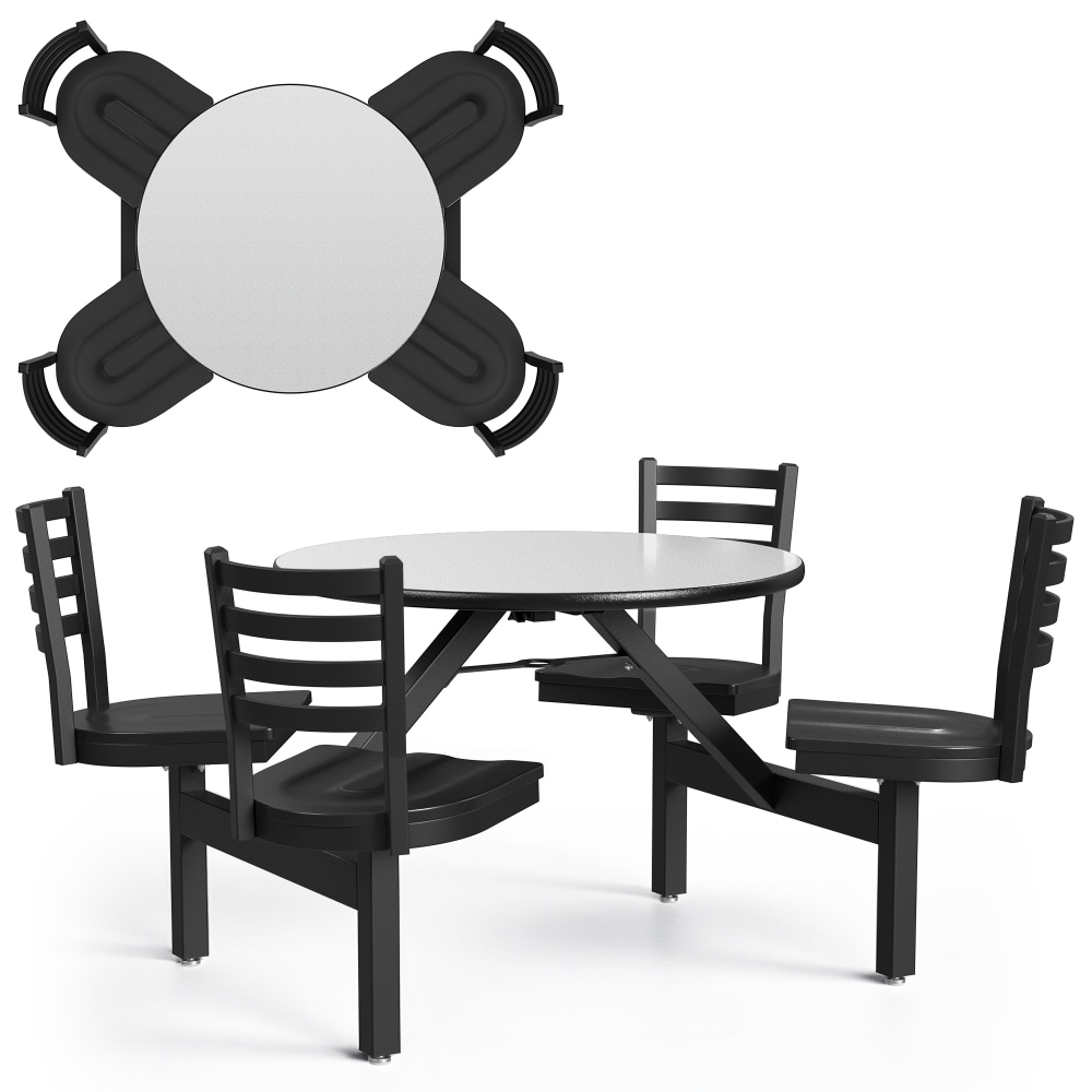 Palmer Hamilton Covey Indoor Cluster Table With 4 Seats, 29in x 54in, Gray Glace/Black MPN:PH-4S36RD-GBB