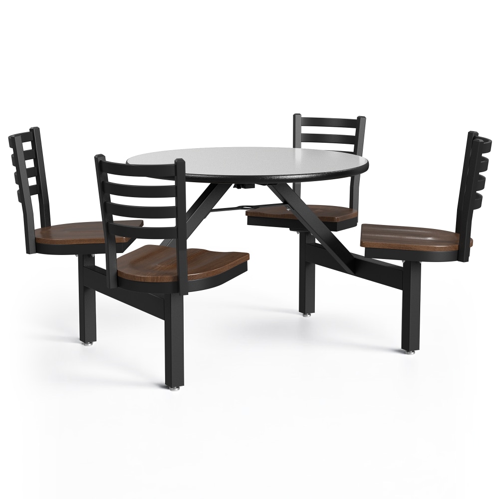 Palmer Hamilton Covey Indoor Cluster Table With 4 Seats, 29in x 54in, Gray Glace/Walnut MPN:PH-4S36RD-GBW