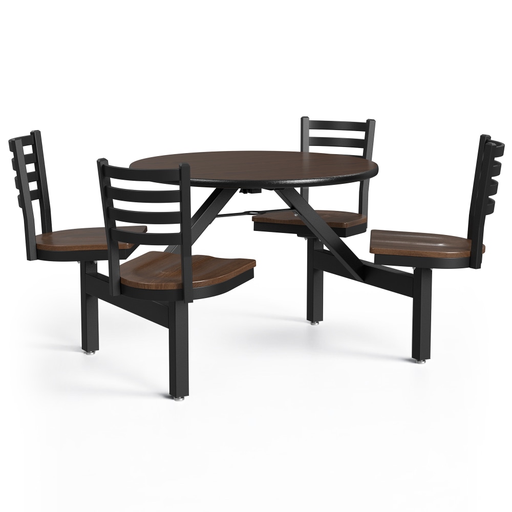 Palmer Hamilton Covey Indoor Cluster Table With 4 Seats, 29in x 54in, Montana Walnut/Walnut MPN:PH-4S36RD-MWTBW