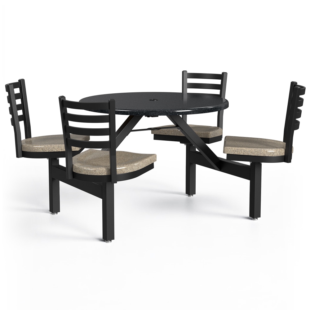 Palmer Hamilton Covey Outdoor Cluster Table With 4 Seats, 29in x 54in, Obsidian/Cappuccino MPN:PH-4S36RD-OBSBCAP