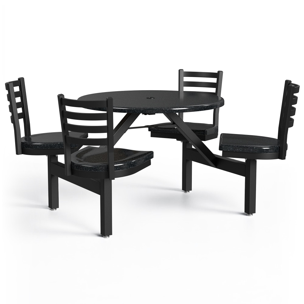 Palmer Hamilton Covey Outdoor Cluster Table With 4 Seats, 29in x 54in, Obsidian MPN:PH-4S36RD-OBSBOBS