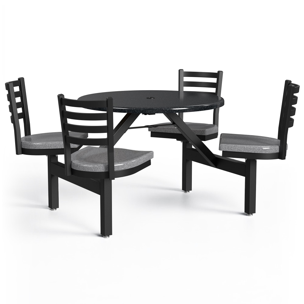 Palmer Hamilton Covey Outdoor Cluster Table With 4 Seats, 29in x 54in, Obsidian/Steel Gray MPN:PH-4S36RD-OBSBSG