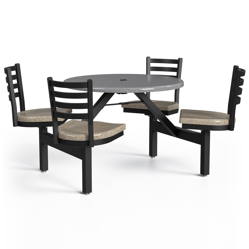 Palmer Hamilton Covey Outdoor Cluster Table With 4 Seats, 29in x 54in, Steel Gray/Cappuccino MPN:PH-4S36RD-SGBCAP