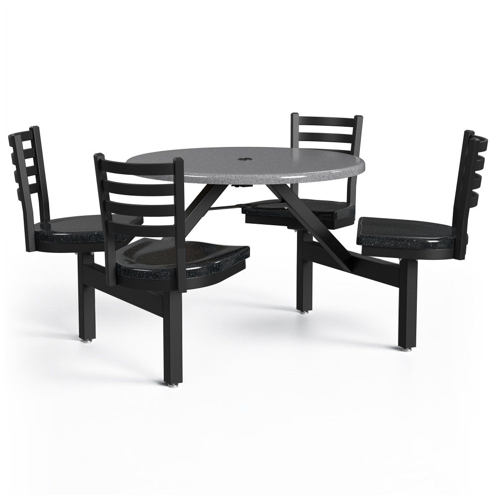 Palmer Hamilton Covey Outdoor Cluster Table With 4 Seats, 29in x 54in, Steel Gray/Obsidian MPN:PH-4S36RD-SGBOBS