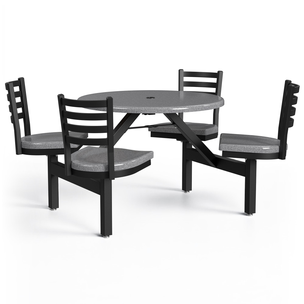 Palmer Hamilton Covey Outdoor Cluster Table With 4 Seats, 29in x 54in, Steel Gray MPN:PH-4S36RD-SGBSG