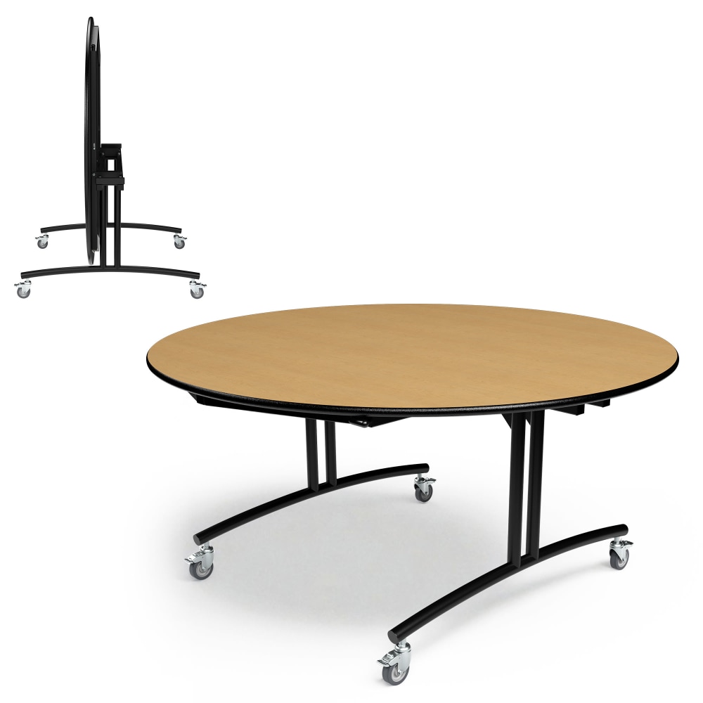 Palmer Hamilton PHlip Mobile Flip Top Multipurpose Table, 30in x 60in, Fusion Maple MPN:PHLIP20-3060RD-FB