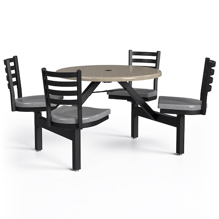 Picnic Table, Fiberglass, Gray MPN:PH-4S36RD-CAPBSG