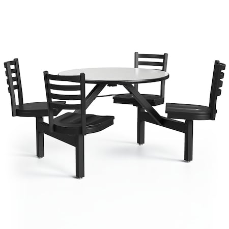 Cafeteria Stool Table, 64 in Dia, Gray MPN:PH-4S36RD-GBB