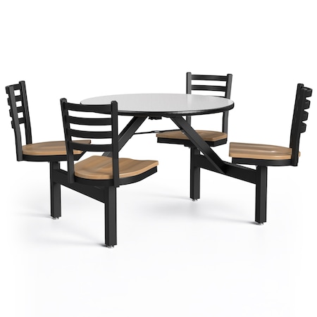 Cafeteria Stool Table, 64 in Dia, Gray MPN:PH-4S36RD-GBN