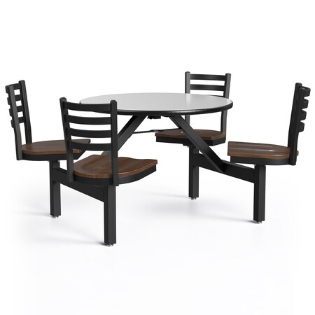 Cafeteria Stool Table, 64 in Dia, Gray MPN:PH-4S36RD-GBW