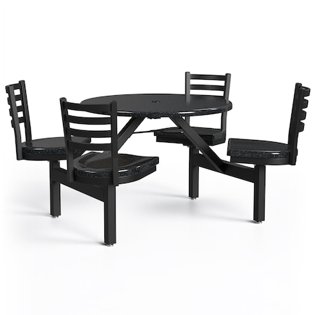Picnic Table, Fiberglass, Black, Gray MPN:PH-4S36RD-OBSBOBS