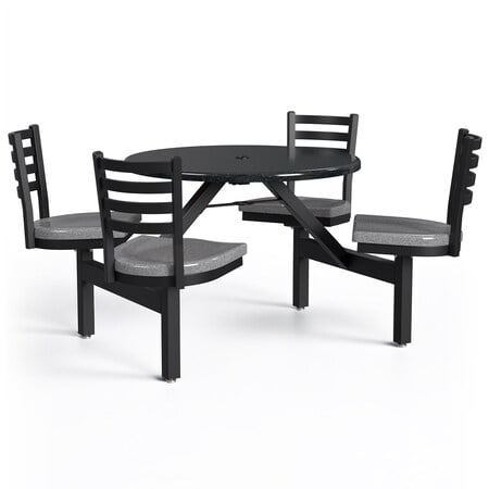 Picnic Table, Fiberglass, Gray MPN:PH-4S36RD-OBSBSG