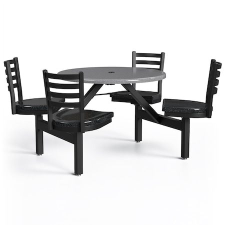 Picnic Table, Fiberglass, Black, Gray MPN:PH-4S36RD-SGBOBS