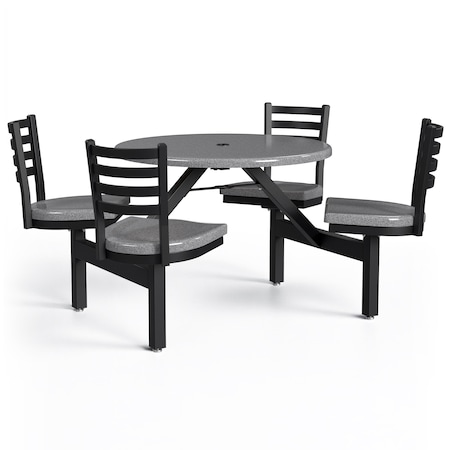 Picnic Table, Fiberglass, Gray MPN:PH-4S36RD-SGBSG