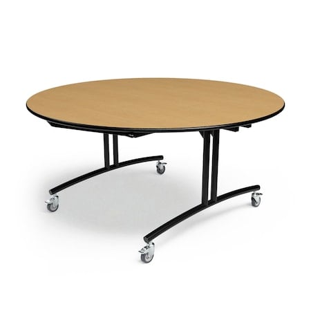 Round Folding Table, 60 in W, 30 in H, Fusion Maple MPN:PHLIP20-3060RD-FB