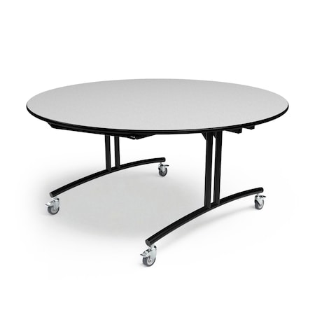 Round Folding Table, 60 in W, 30 in H, Gray Glace MPN:PHLIP20-3060RD-GB