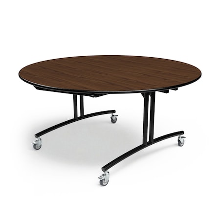 Round Folding Table, 60 in W, 30 in H, Montana Walnut MPN:PHLIP20-3060RD-MWTB
