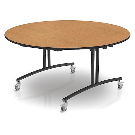 Round Folding Table, 60 in W, 30 in H, Golden Oak MPN:PHLIP20-3060RD-OB