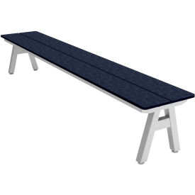 Palmer Hamilton Centra 8' Indoor/Outdoor Bench Patriot Blue Plywood Silver Frame CEN24171596BMBG-PBLS