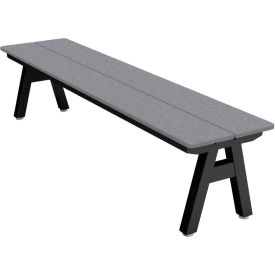 Palmer Hamilton Centra 6' Indoor/Outdoor Bench Light Gray Plywood Black Frame CEN24171572BMBG-LGRB