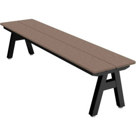 Palmer Hamilton Centra 6' Indoor/Outdoor Bench Weathered Wood Plywood Black Frame CEN24171572BMBG-WWDB