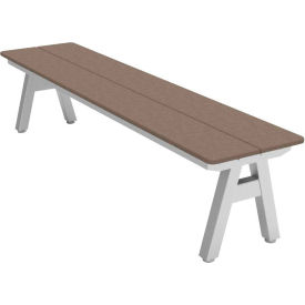 Palmer Hamilton Centra 6' Indoor/Outdoor Bench Weathered Wood Plywood Silver Frame CEN24171572BMBG-WWDS