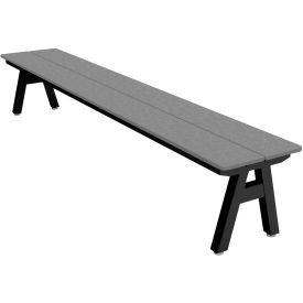 Palmer Hamilton Centra 8' Indoor/Outdoor Bench Light Gray Plywood Black Frame CEN24171596BMBG-LGRB