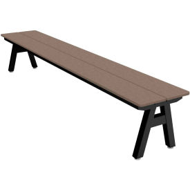 Palmer Hamilton Centra 8' Indoor/Outdoor Bench Weathered Wood Plywood Black Frame CEN24171596BMBG-WWDB