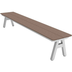 Palmer Hamilton Centra 8' Indoor/Outdoor Bench Weathered Wood Plywood Silver Frame CEN24171596BMBG-WWDS