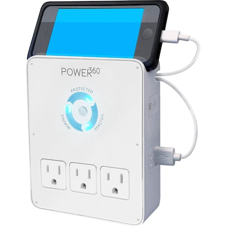 Wall Tap/Charging Station, 6 Outlet MPN:P360-DOCK