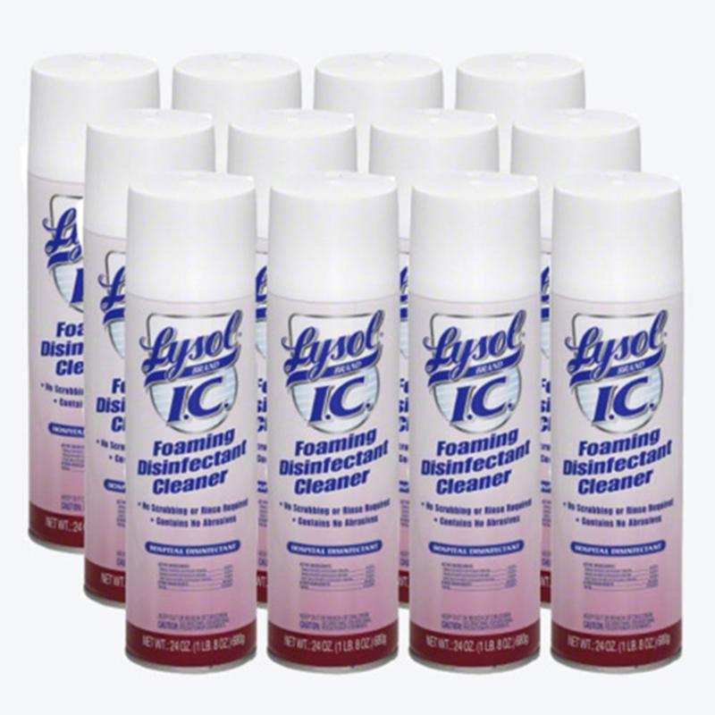 Lysol I.C. Foam Disinfectant, 24 Fl Oz, White, Pack Of 12 Cans MPN:95524CT