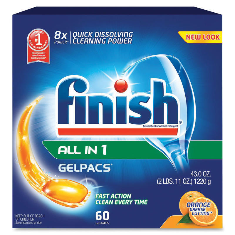 Finish All-n-1 Detergent Gelpacs, 1.3 Oz, Orange Scent, 54 Gelpacs Per Box, Carton Of 4 Boxes MPN:81181CT