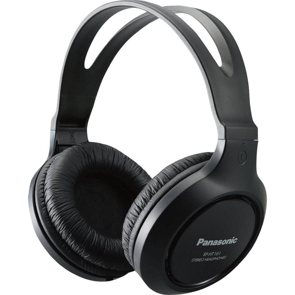 Panasonic RP-HT161-K Headphone - Wired - 10 Hz to 27 kHz - Over-the-head - Binaural - Supra-aural - 6.50 ft Cable - Matte Black MPN:RP-HT161-K