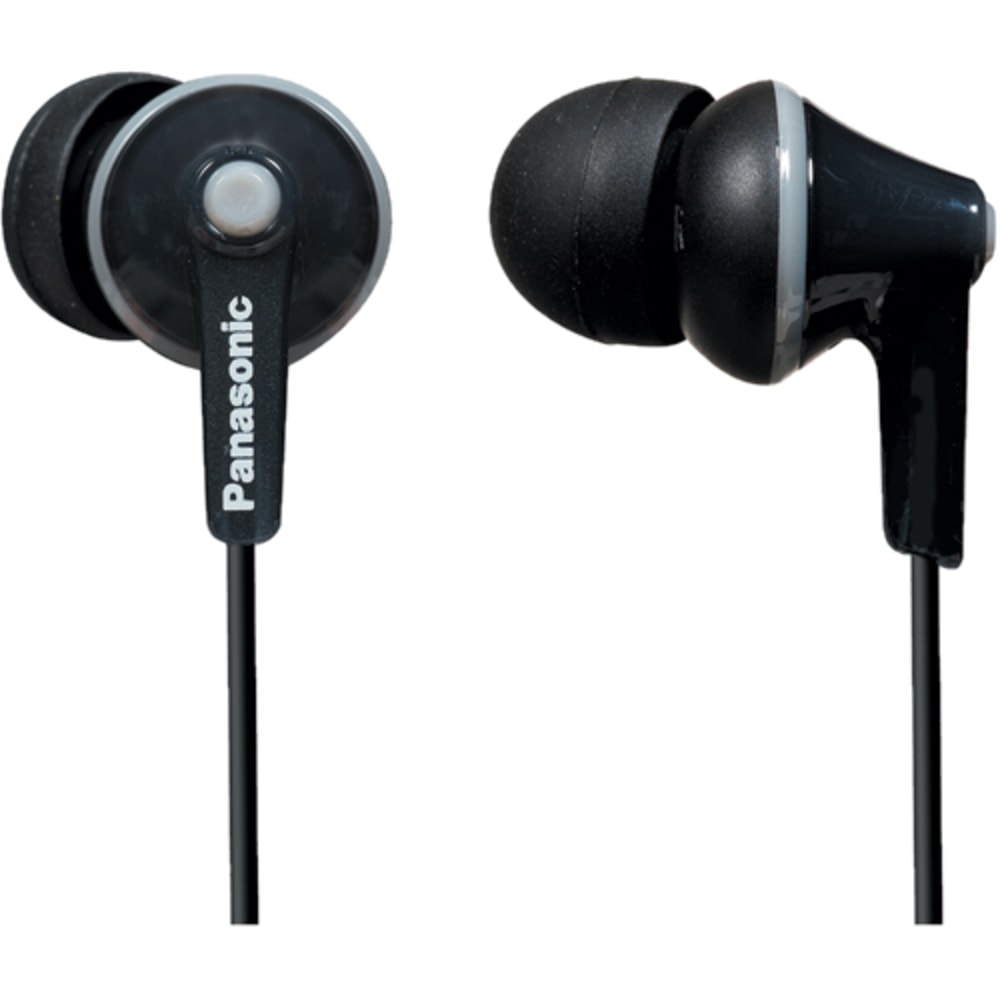 Panasonic Earbud Headphones - Stereo - Mini-phone - Wired - 16 Ohm - 10 Hz - 24 kHz - Earbud - Binaural - In-ear - 3.61 ft Cable - Black MPN:RP-TCM125-K